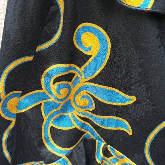 COOL HUNTING PEOPLE BOHO SCOOP NECK RUFFLE BLACK/BLUE HALTER NWOT - Picture 3 of 8